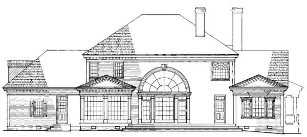 Colonial, Farmhouse, Plantation, Southern, Victorian House Plan 86192 with 4 Beds, 5 Baths, 3 Car Garage Rear Elevation