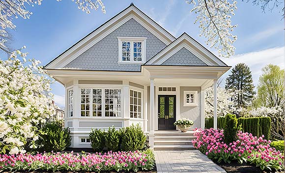 Bungalow, Cottage House Plan 86198 with 3 Beds, 2 Baths, 2 Car Garage Elevation