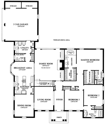 Traditional House Plan 86205 with 3 Beds, 3 Baths, 2 Car Garage First Level Plan