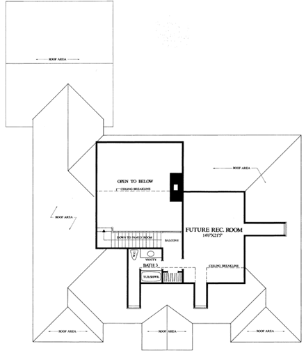 Traditional House Plan 86205 with 3 Beds, 3 Baths, 2 Car Garage Second Level Plan