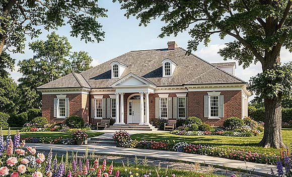 Traditional House Plan 86205 with 3 Beds, 3 Baths, 2 Car Garage Elevation