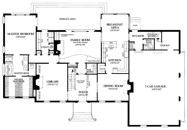 Colonial, Plantation House Plan 86207 with 4 Beds, 5 Baths, 3 Car Garage Level One