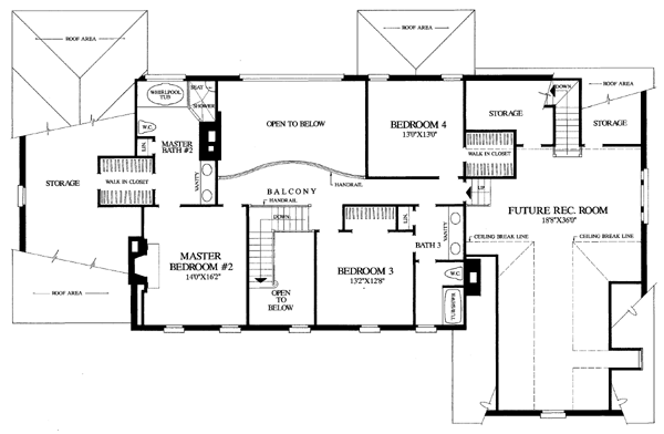 Colonial, Plantation House Plan 86207 with 4 Beds, 5 Baths, 3 Car Garage Level Two