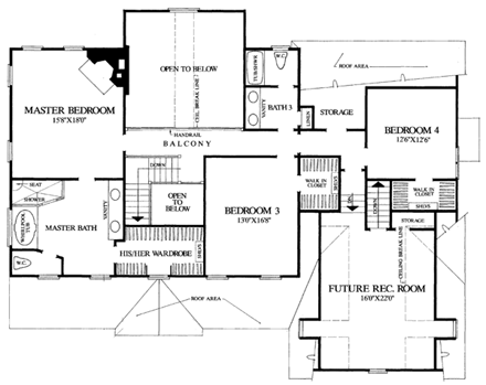 Traditional House Plan 86210 with 4 Beds, 4 Baths, 2 Car Garage Second Level Plan