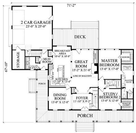 Cottage, Country, Farmhouse, Traditional House Plan 86226 with 4 Beds, 3 Baths, 2 Car Garage First Level Plan