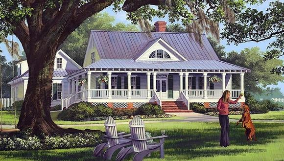 Cottage, Country, Farmhouse, Traditional House Plan 86226 with 4 Beds, 3 Baths, 2 Car Garage Elevation