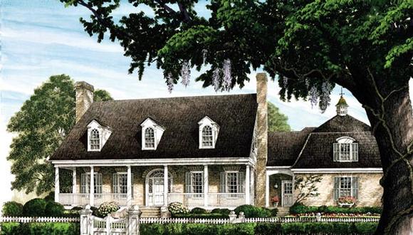 Cape Cod, Colonial, Cottage, Country, Farmhouse, Southern, Traditional House Plan 86227 with 4 Beds, 5 Baths, 2 Car Garage Elevation