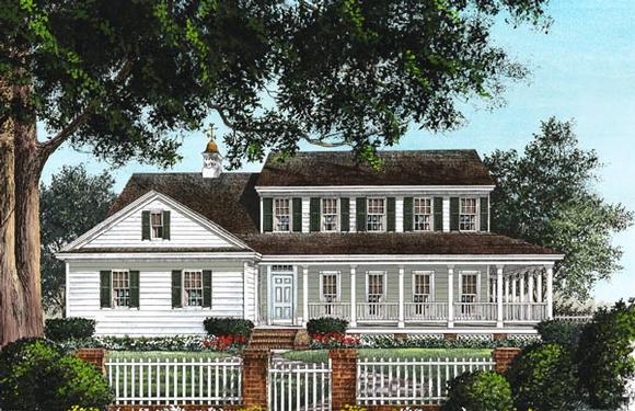 Colonial, Country, Farmhouse, Southern House Plan 86230 with 3 Beds, 3 Baths, 2 Car Garage Elevation