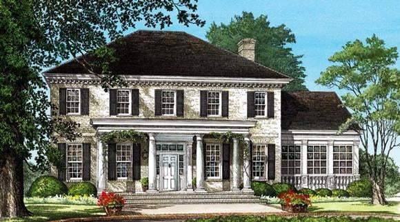 Colonial, Plantation, Southern House Plan 86242 with 4 Beds, 4 Baths, 2 Car Garage Elevation