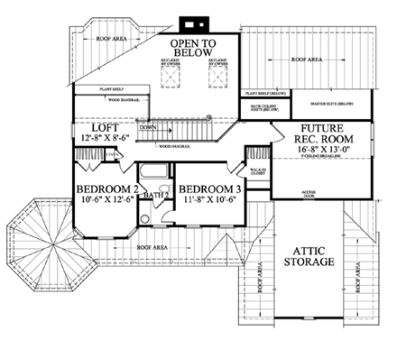 Country, Farmhouse, Victorian House Plan 86246 with 3 Beds, 3 Baths, 2 Car Garage Second Level Plan