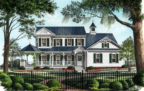 Country, Farmhouse, Victorian House Plan 86246 with 3 Beds, 3 Baths, 2 Car Garage Elevation