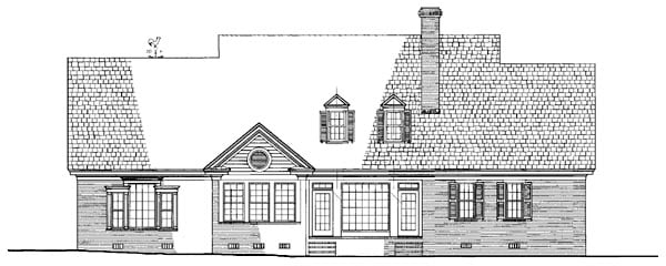 Plantation, Ranch, Traditional House Plan 86259 with 4 Beds, 5 Baths, 2 Car Garage Rear Elevation