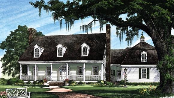 Cape Cod, Colonial, Cottage, Country, Plantation, Southern House Plan 86270 with 5 Beds, 5 Baths, 2 Car Garage Elevation