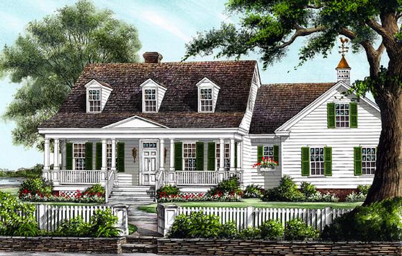 Colonial, Cottage, Country, Southern House Plan 86273 with 3 Beds, 3 Baths, 2 Car Garage Elevation