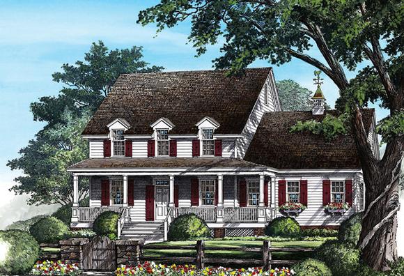 Cottage, Country House Plan 86278 with 4 Beds, 4 Baths, 2 Car Garage Elevation