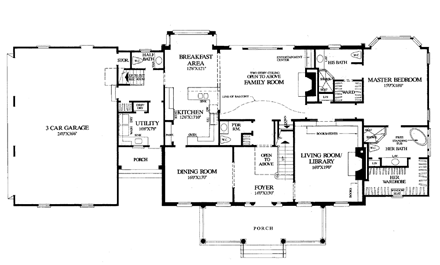 Colonial, Plantation, Southern House Plan 86287 with 5 Beds, 7 Baths, 3 Car Garage First Level Plan