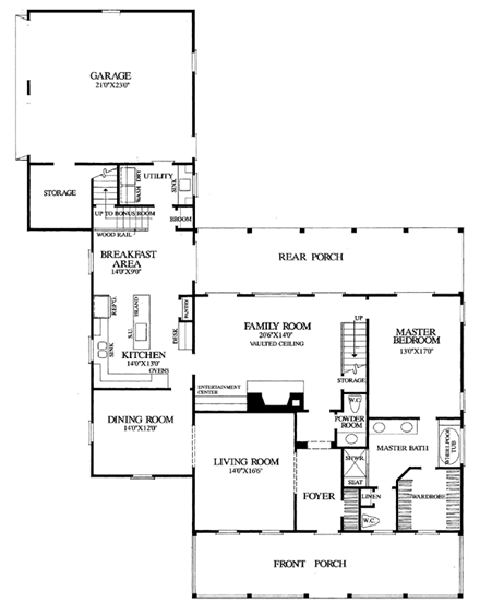 Cottage, Country, Farmhouse, Traditional House Plan 86289 with 3 Beds, 4 Baths, 2 Car Garage First Level Plan