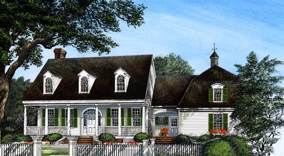 Colonial, Cottage, Country, Farmhouse, Southern House Plan 86296 with 4 Beds, 4 Baths, 2 Car Garage Elevation