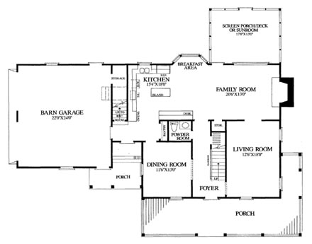Cottage, Country, Farmhouse, Traditional House Plan 86305 with 3 Beds, 3 Baths, 2 Car Garage First Level Plan