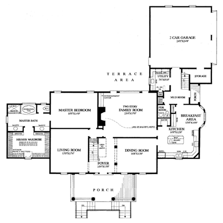 Colonial, Cottage, Country, Farmhouse, Traditional House Plan 86306 with 4 Beds, 4 Baths, 2 Car Garage First Level Plan