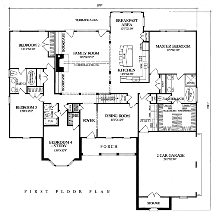 Cottage, Country, Farmhouse, Traditional House Plan 86314 with 4 Beds, 3 Baths, 2 Car Garage First Level Plan