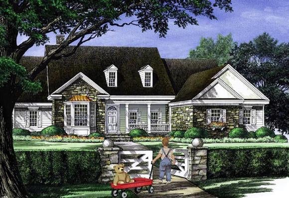 Cottage, Country, Farmhouse, Traditional House Plan 86314 with 4 Beds, 3 Baths, 2 Car Garage Elevation