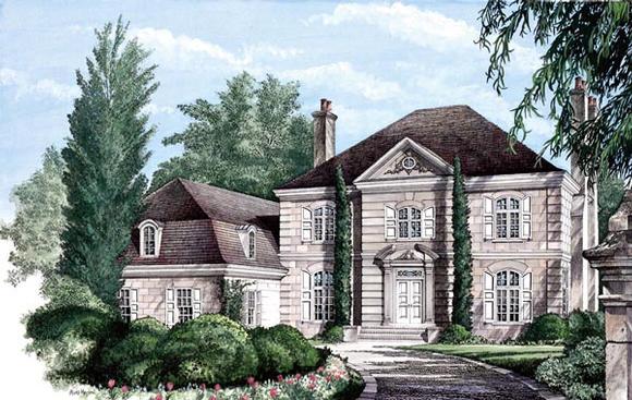 European, Plantation House Plan 86320 with 5 Beds, 6 Baths, 3 Car Garage Elevation