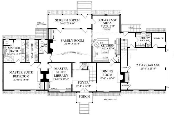 Colonial, Plantation, Traditional House Plan 86336 with 4 Beds, 6 Baths, 2 Car Garage Level One