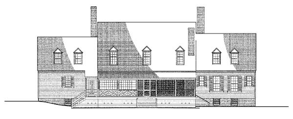 Colonial, Plantation, Traditional House Plan 86336 with 4 Beds, 6 Baths, 2 Car Garage Rear Elevation