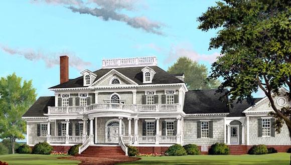 Plantation, Southern House Plan 86340 with 4 Beds, 6 Baths, 3 Car Garage Elevation