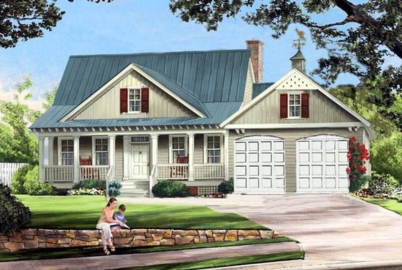 Cottage, Country, Farmhouse House Plan 86341 with 3 Beds, 3 Baths, 2 Car Garage Elevation