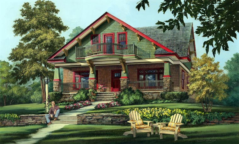 Bungalow, Cottage, Country, Craftsman House Plan 86346 with 5 Beds, 4 Baths, 2 Car Garage Elevation