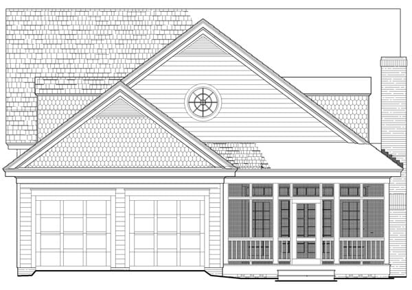 Bungalow, Cottage, Country, Craftsman House Plan 86346 with 5 Beds, 4 Baths, 2 Car Garage Rear Elevation