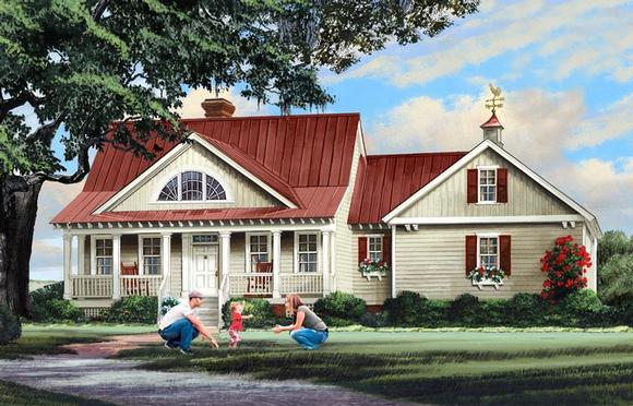 Country, Ranch, Southern House Plan 86347 with 4 Beds, 4 Baths, 2 Car Garage Elevation