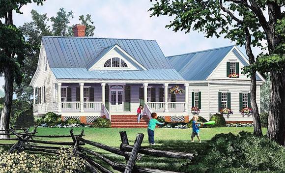 Country, Southern, Traditional House Plan 86349 with 3 Beds, 3 Baths, 2 Car Garage Elevation