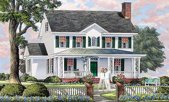 Cottage, Country, Southern House Plan 86357 with 4 Beds, 4 Baths Elevation