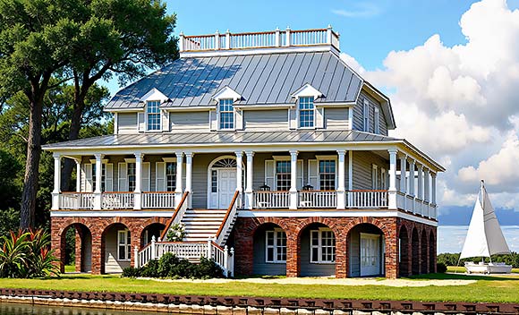 Coastal, Country, Plantation, Southern House Plan 86368 with 4 Beds, 5 Baths, 4 Car Garage Elevation