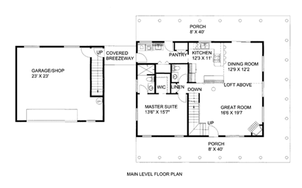 House Plan 86510 with 4 Beds, 4 Baths, 2 Car Garage First Level Plan