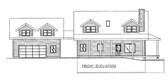 House Plan 86510 with 4 Beds, 4 Baths, 2 Car Garage Elevation