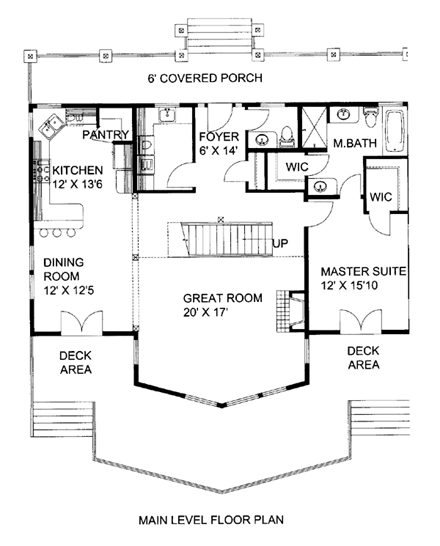 House Plan 86517 with 4 Beds, 3 Baths First Level Plan