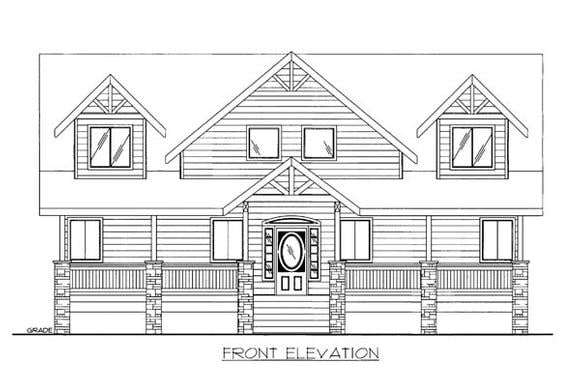 House Plan 86517 with 4 Beds, 3 Baths Elevation