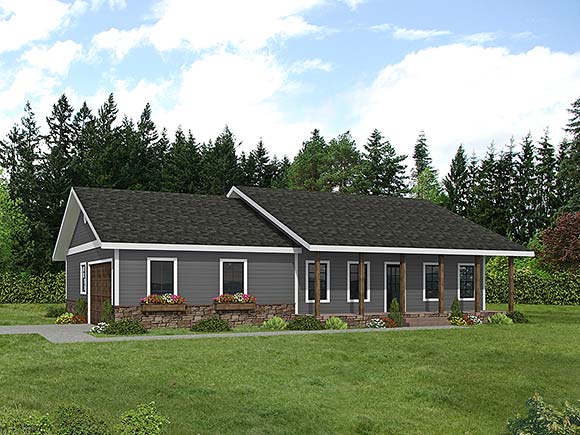 House Plan 86518 with 3 Beds, 2 Baths, 2 Car Garage Elevation