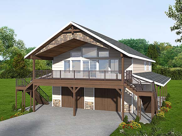 Log House Plan 86532 with 3 Beds, 3 Baths, 2 Car Garage Elevation