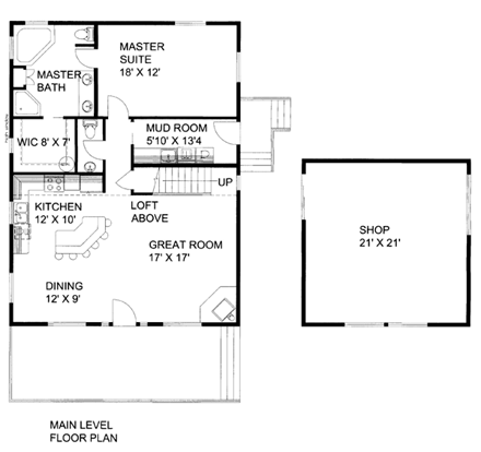 House Plan 86543 with 2 Beds, 3 Baths First Level Plan