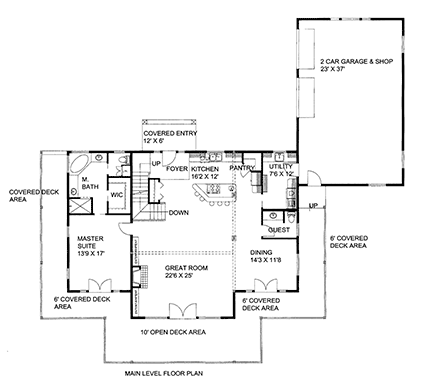 House Plan 86556 with 3 Beds, 3 Baths, 2 Car Garage First Level Plan