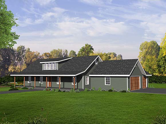 House Plan 86561 with 2 Beds, 2 Baths, 3 Car Garage Elevation