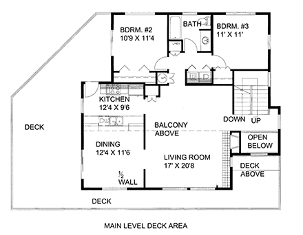 Southwest House Plan 86572 with 3 Beds, 3 Baths, 2 Car Garage First Level Plan