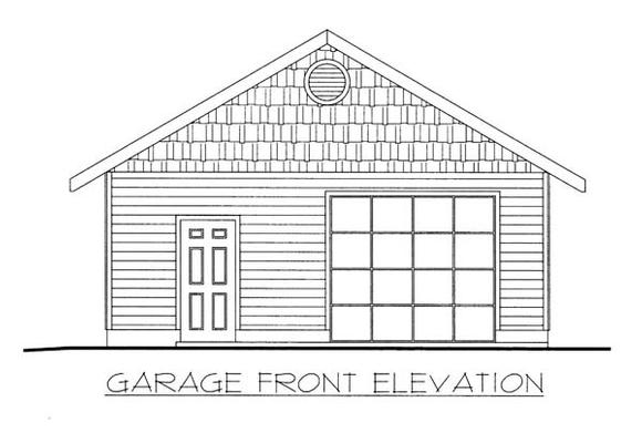 1 Car Garage Plan 86582 Elevation