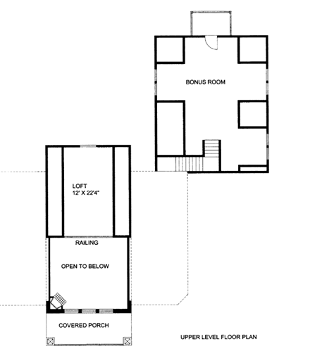 House Plan 86623 with 2 Beds, 3 Baths, 2 Car Garage Second Level Plan