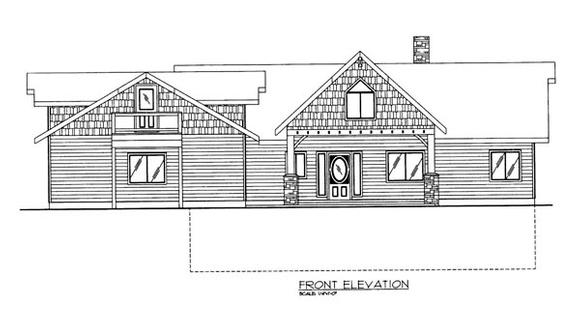 House Plan 86623 with 2 Beds, 3 Baths, 2 Car Garage Elevation